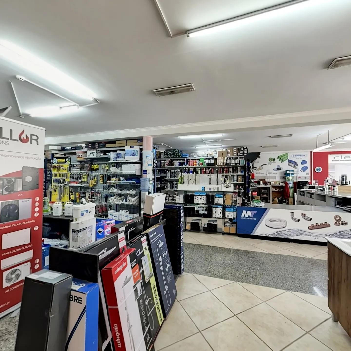 Pré-visualização da visita 3D: interior da loja